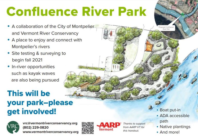 Montpelier Vermont Confluence Park Plan Flier Vermont Whitewater Kayaking